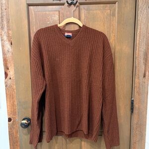 Free People Men's V-Neck Brown Sweater